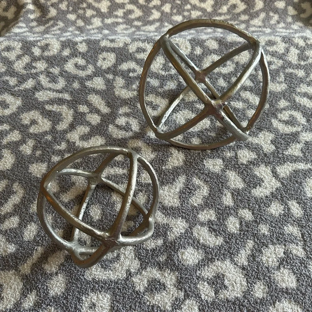 West Elm Sphere Objects- Silver (Set of 2)